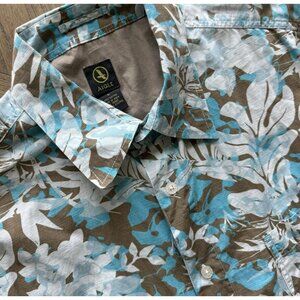 Aigle Men's Large Floral Hawaiian Short Sleeve Button Down Shirt